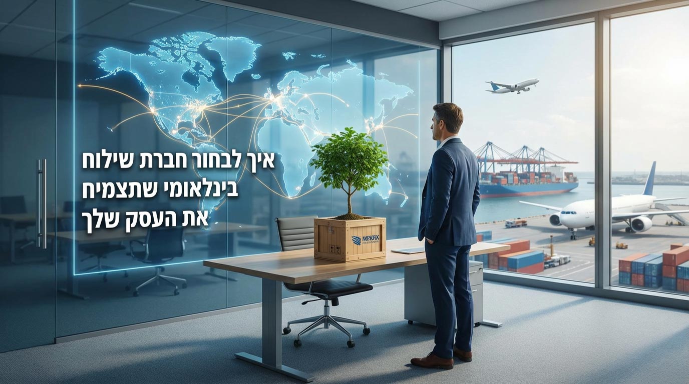 איש מסתכל על מפת משלוחים גלובלית
