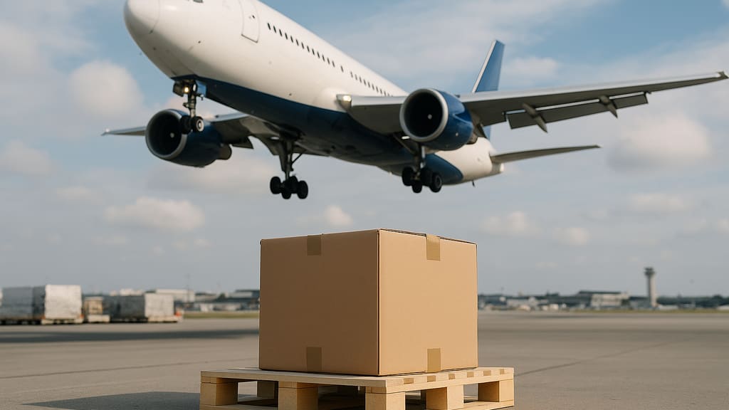 מטוסיCargo בשדה תעופה עם טכנולוגיות חדשות במשלוח אווירי